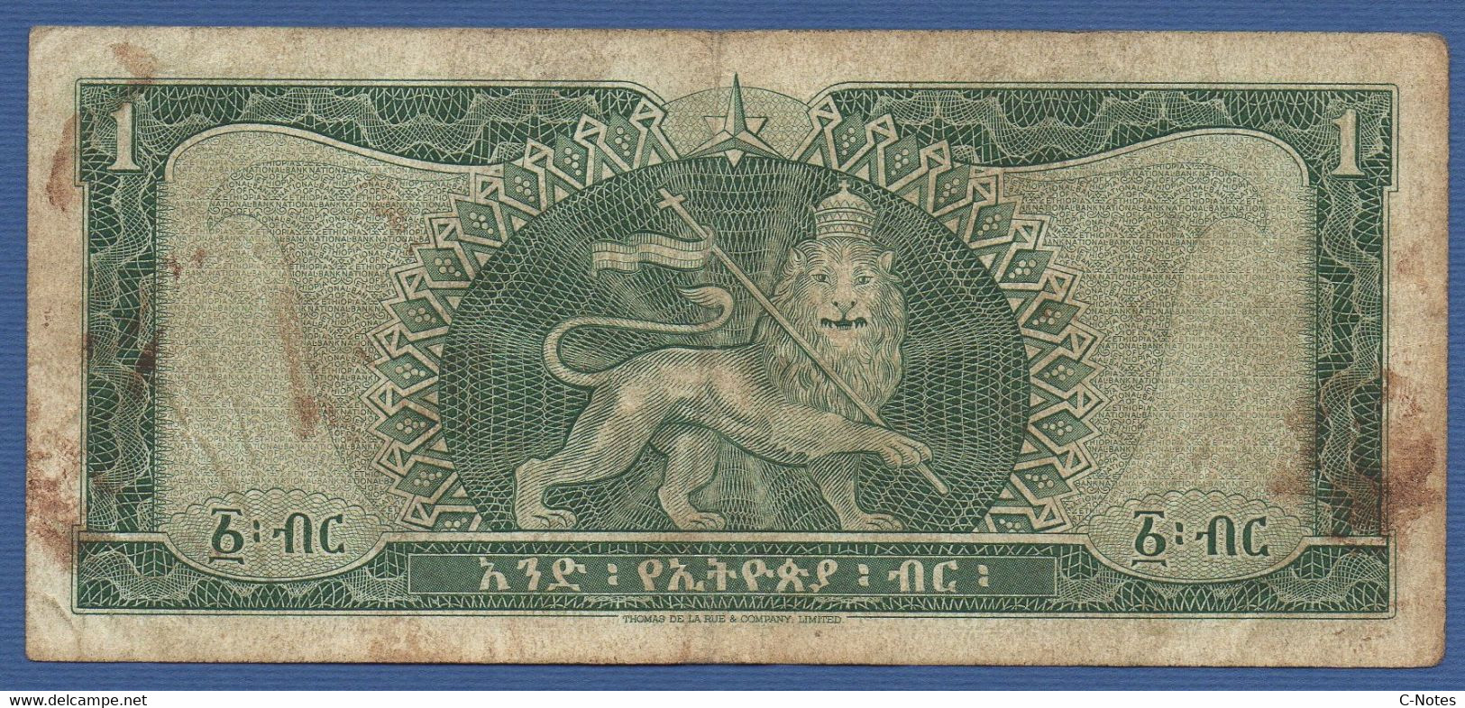 ETHIOPIA - P.25a – 1 Ethiopian Dollar ND (1966) Circulated Serie CV 738773 - Ethiopia