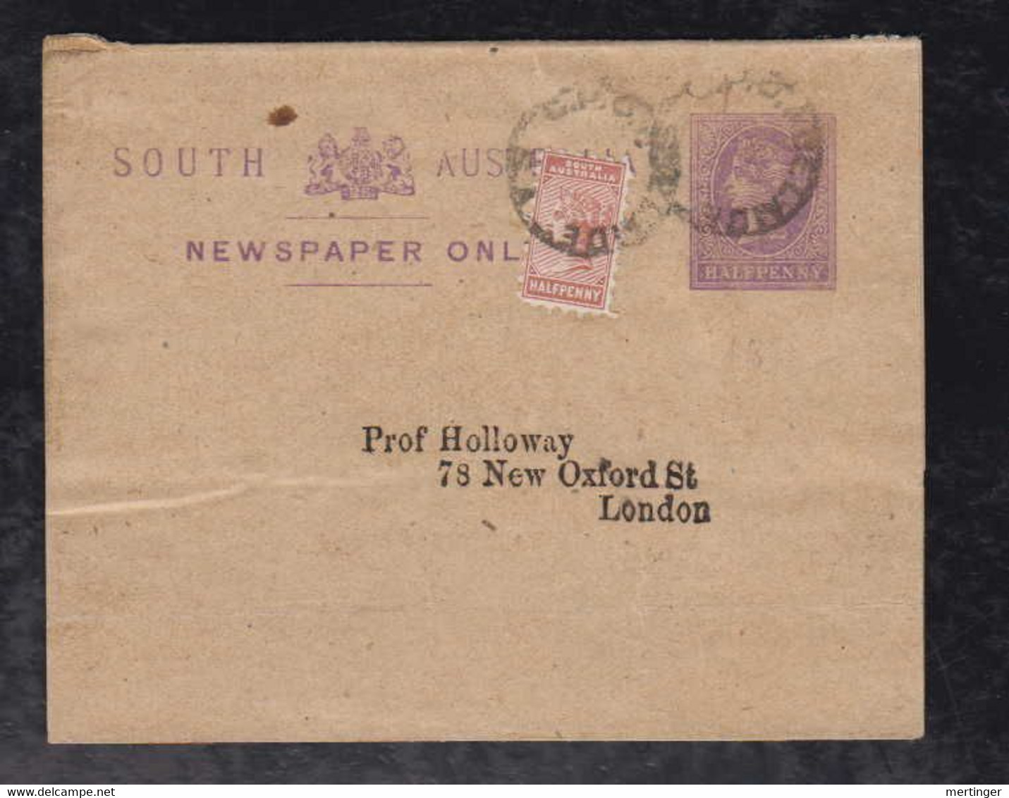 South Australia Ca 1890 Uprated Wrapper Stationery ADELAIDE To LONDON - Lettres & Documents