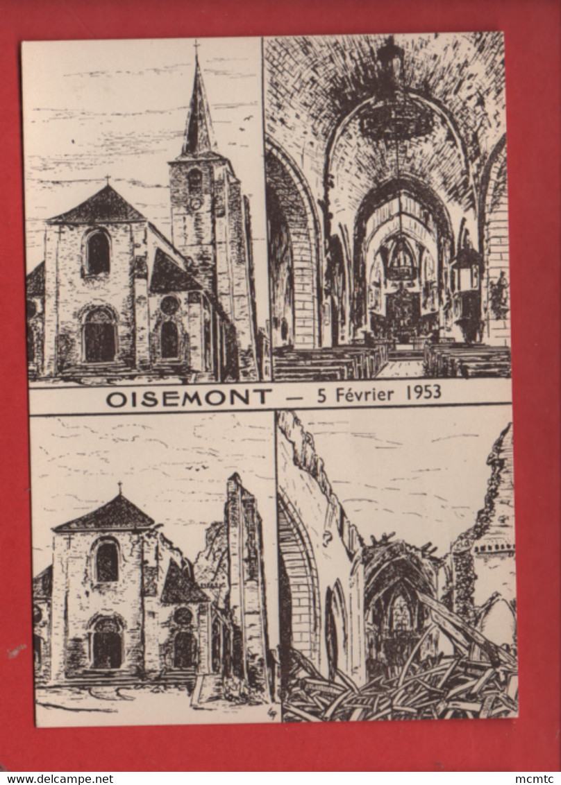 Carte Souple -  Oisemont -( Somme) -  5 Février 1953 -  Souvenir De L'effondrement De L'église - Oisemont