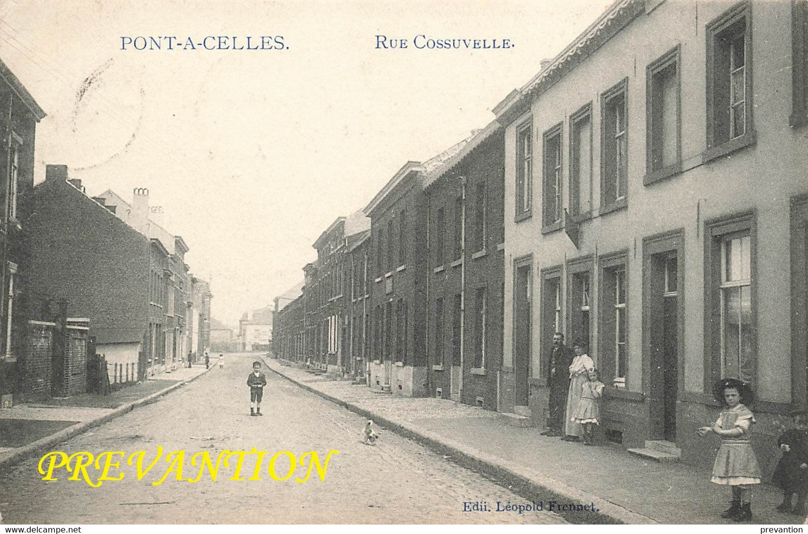 PONT-A-CELLES - Rue Cossuvelle. - Carte Animée Et Circulé En 1909 - Pont-a-Celles