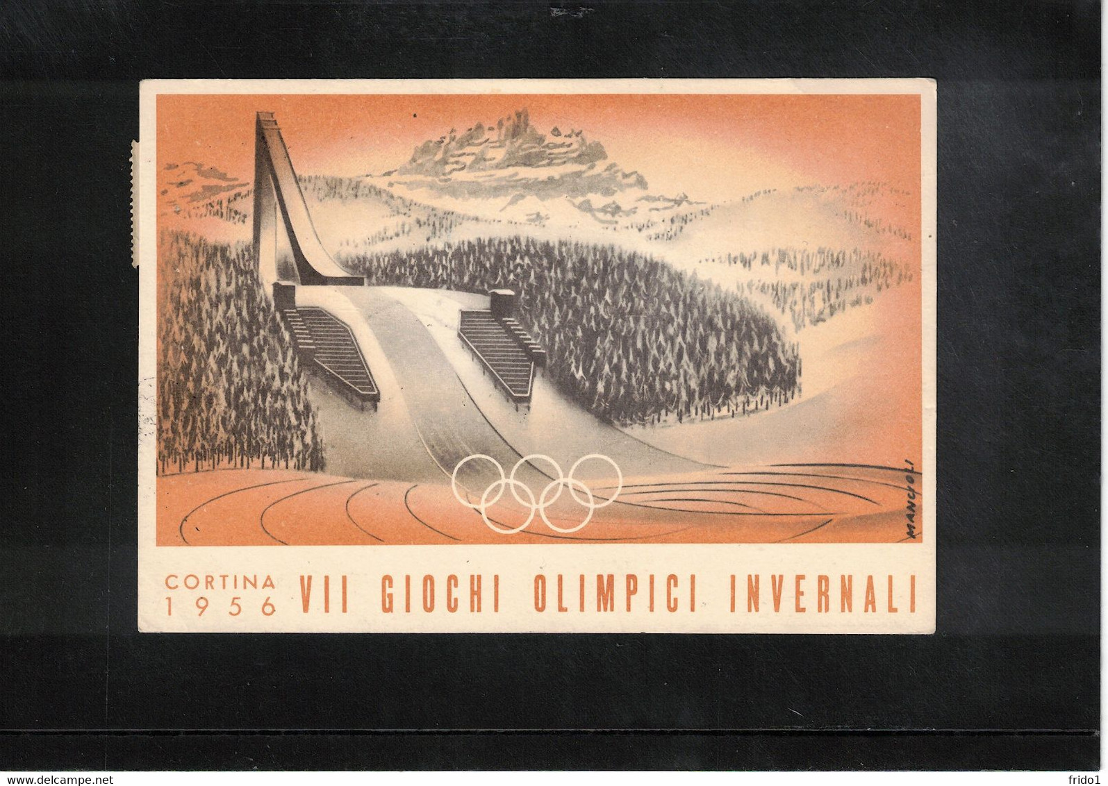 Italia / Italy 1956 Olympic Games Cortina D'Ampezzo Opening Ceremony Interesting Postcard - Invierno 1956: Cortina D'Ampezzo