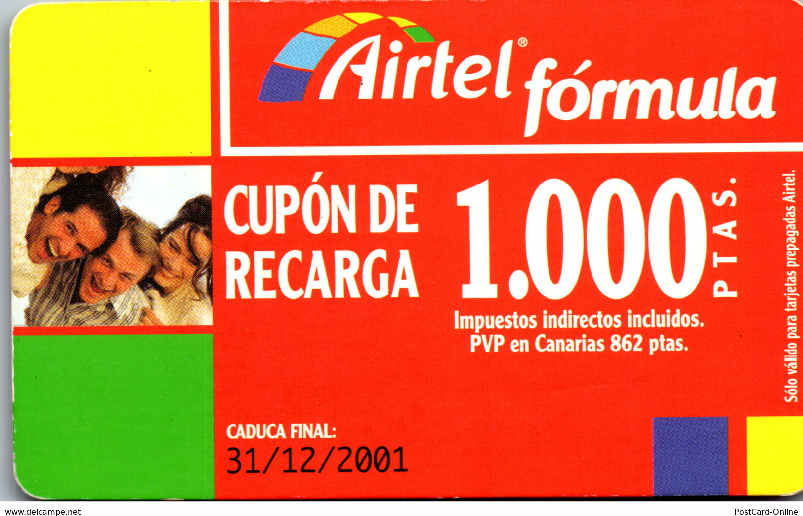 18532 - Spanien - Airtel Formula , Cupon De Recarga - Airtel