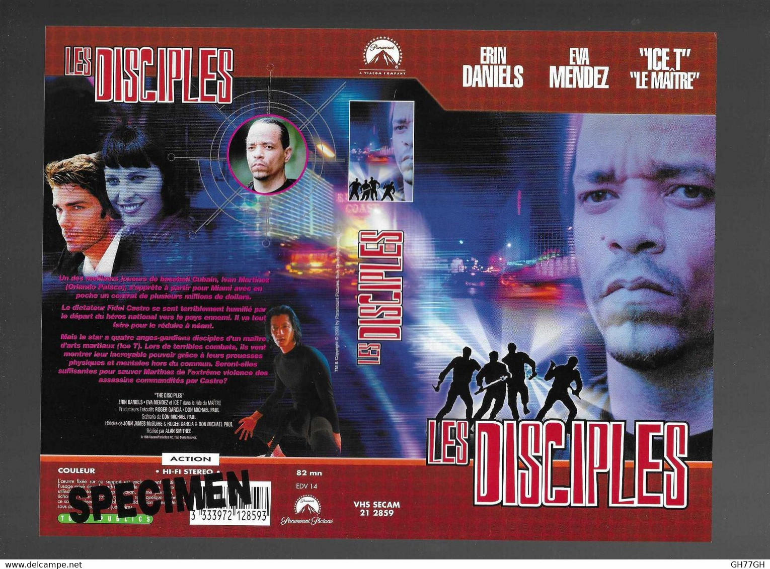 "LES DISCIPLES" -Jaquette Originale SPECIMEN Vhs Secam PARAMOUNT -KIRK WONG - Action & Abenteuer