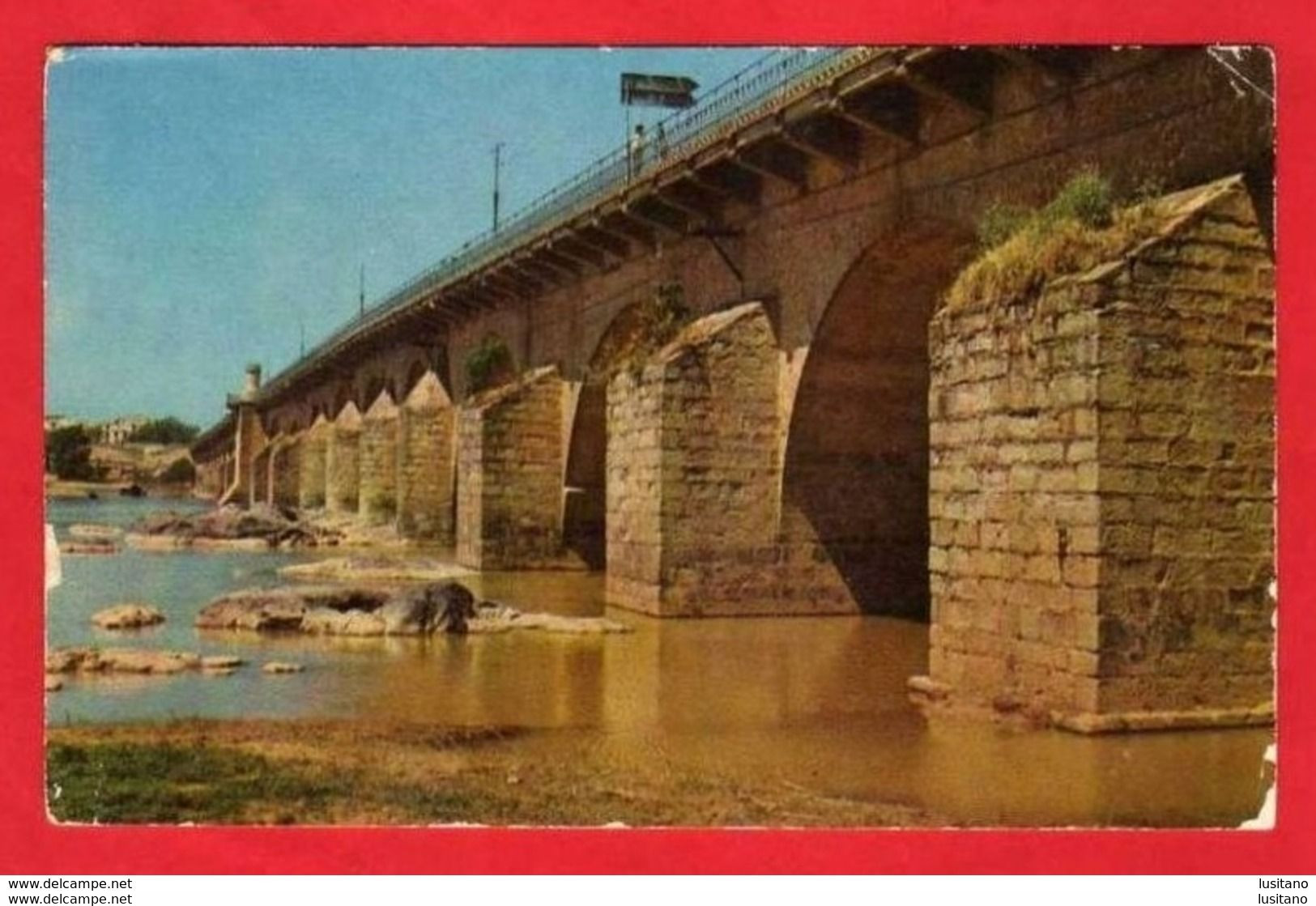 Badajoz - Puente Sobre El Rio Guadiana Sello Timbre Stamp Espagne - España ( 2 Scans ) - Badajoz