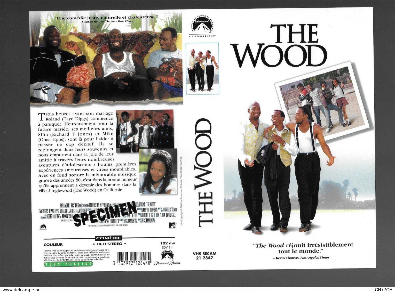 "THE WOOD" -Jaquette Originale SPECIMEN Vhs Secam PARAMOUNT -un Film De Rick FAMUYIWA - Comedy
