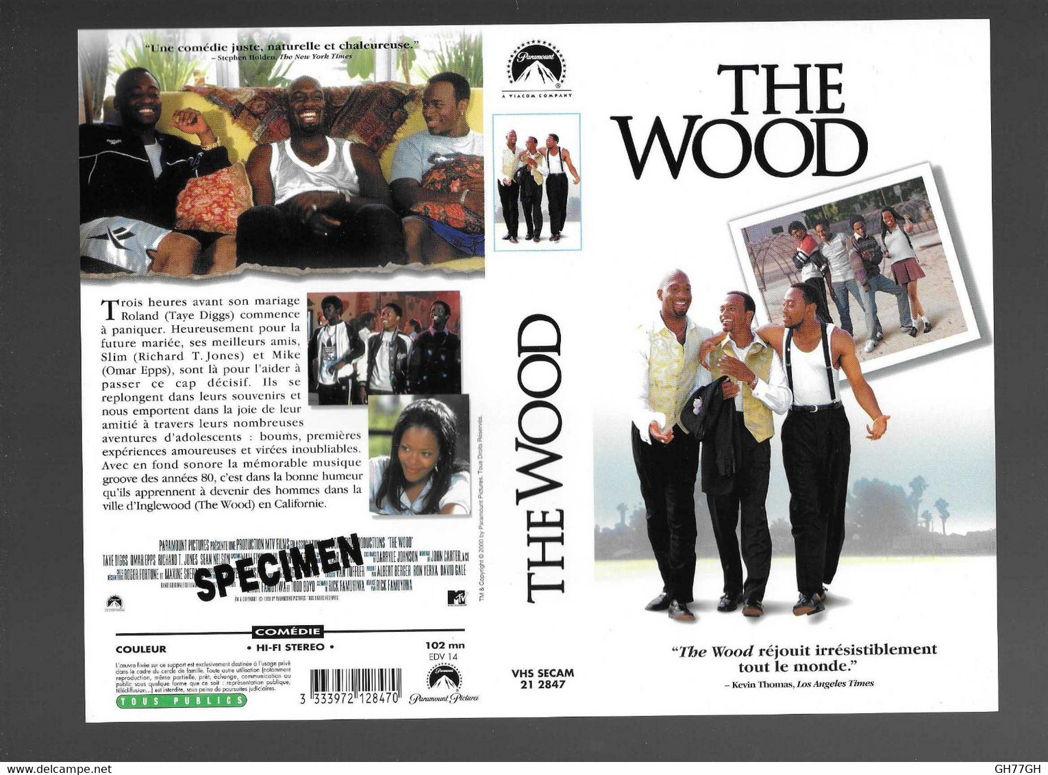 "THE WOOD" -Jaquette Originale SPECIMEN Vhs Secam PARAMOUNT -un Film De Rick FAMUYIWA - Commedia