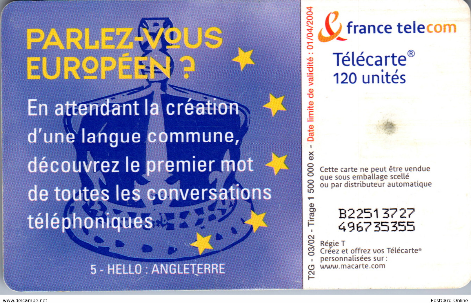 18806 - Frankreich - 5 - Hello - Angleterre - 2002