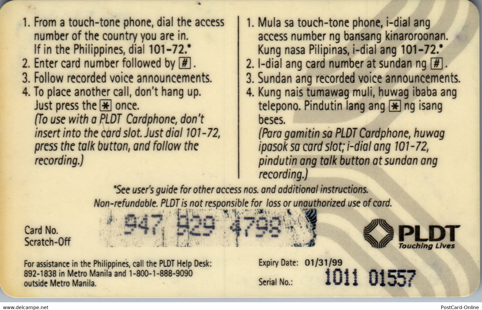 19112 - Philippinen - PLDT , Touch Card - Philippinen