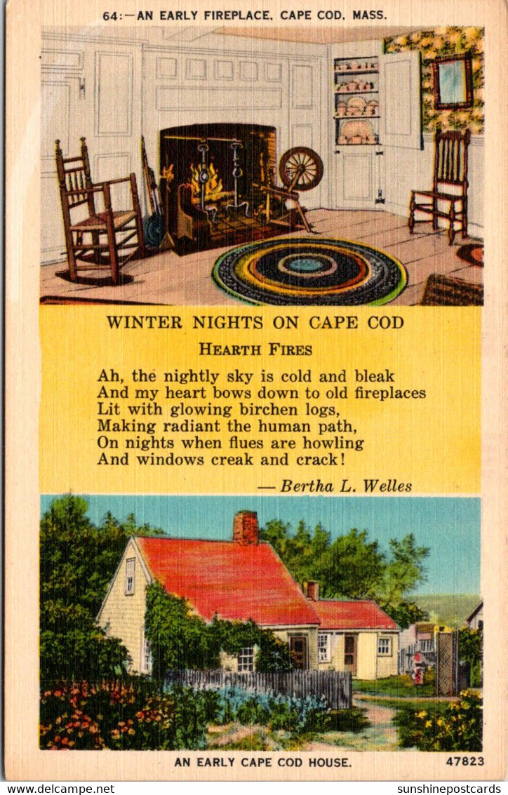 Massachusetts Cape Cod Winter Nights Early Cape Cod House And Early Fireplace - Cape Cod