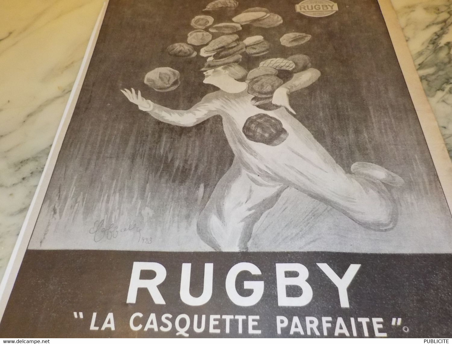 ANCIENNE PUBLICITE  CASQUETTE PARFAITE RUGBY  1924 - Rugby