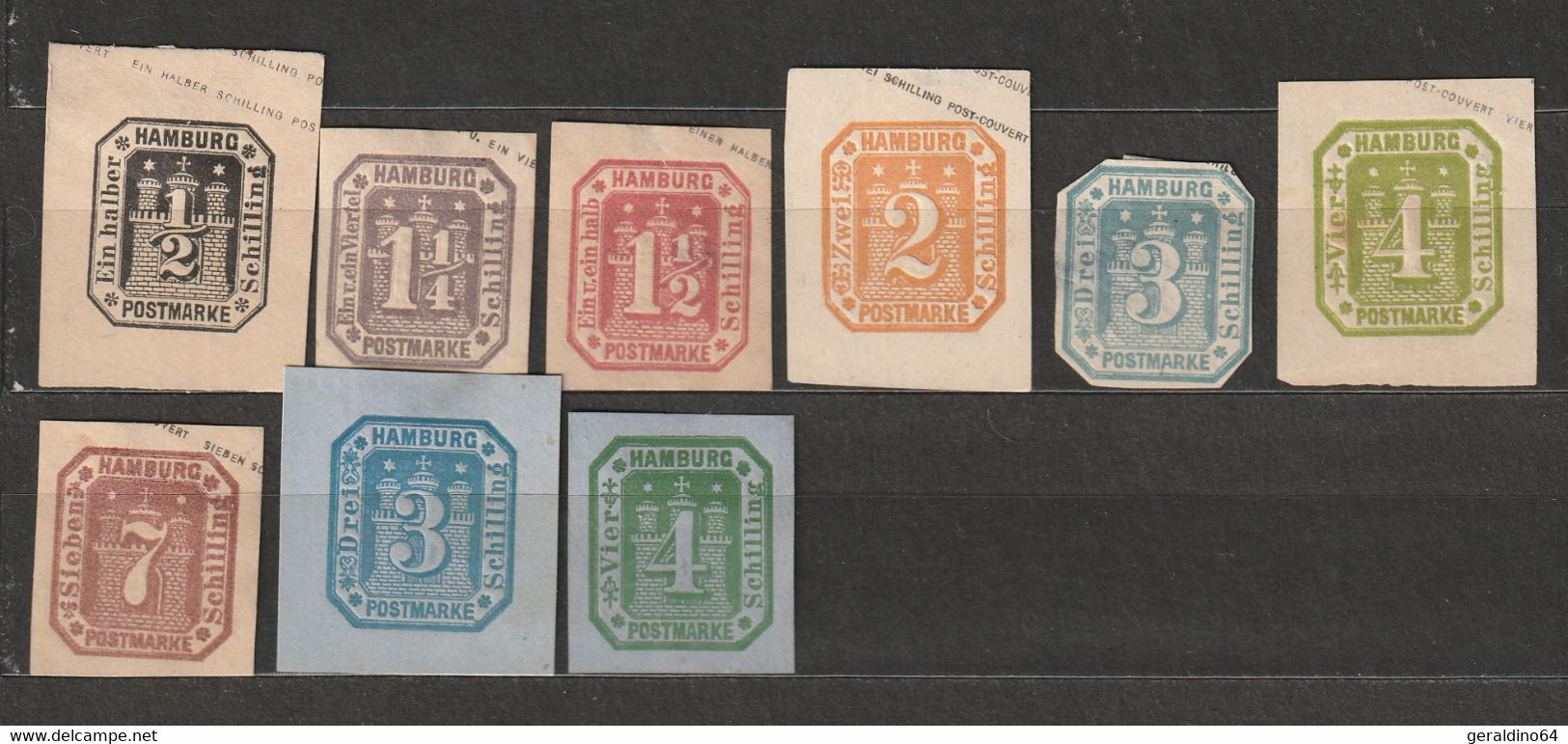 Hamburg Briefausschnitte Aus Französischem Alten Album Timbres - Poste - Hambourg