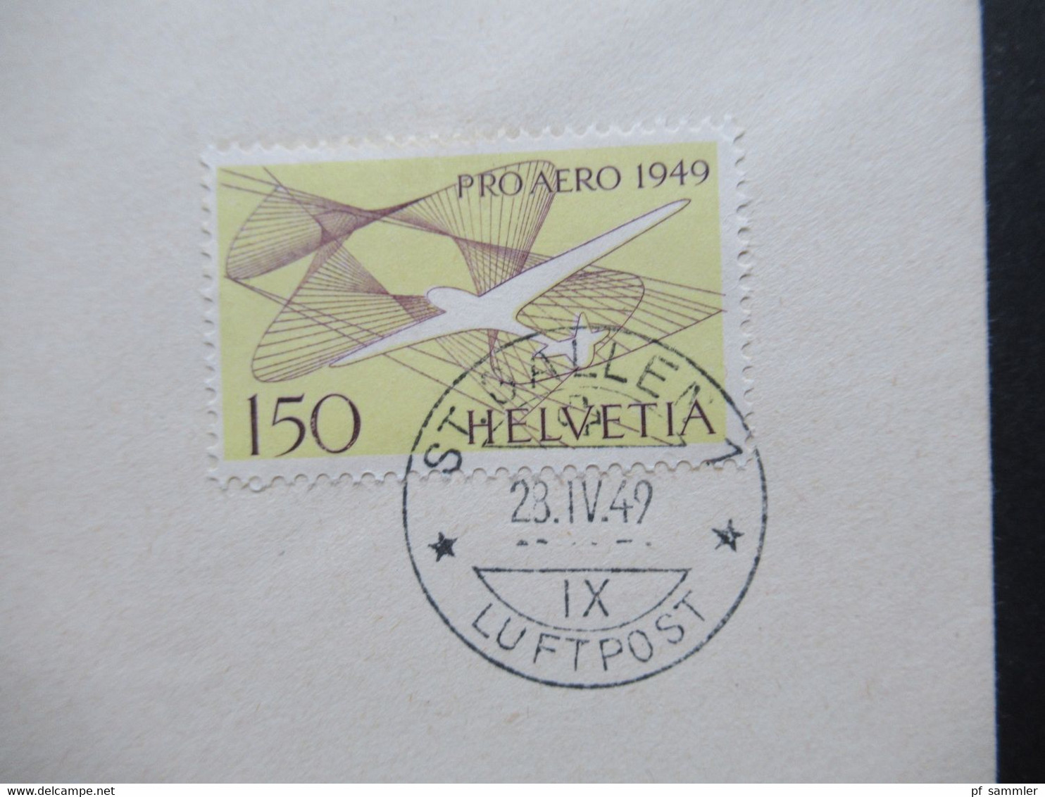 Schweiz 1949 Pro Aero Nr.518 FDC Stempel St. Gallen Luftpost Und La Cahux De Fonds Expedition - Primi Voli