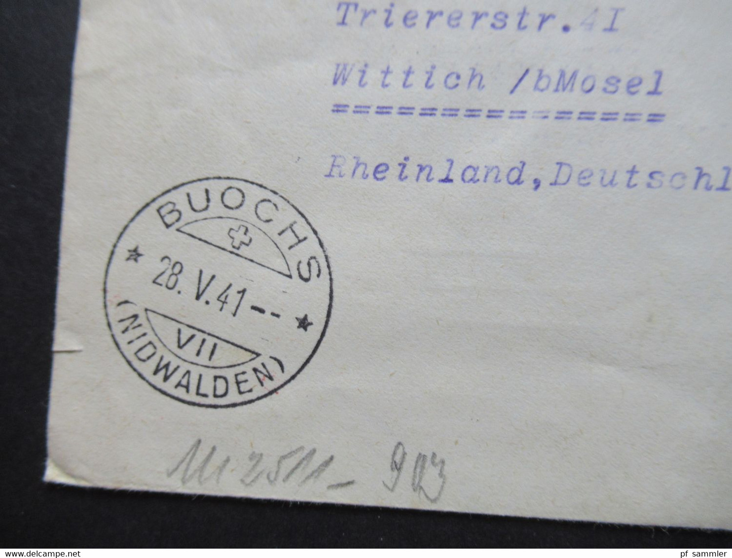 Schweiz 1941 Pro Aero Nr.395 Sonderflugpost Vol Postal Special Nach Wittich OKW Zensurbeleg Mehrfachzensur / Geöffnet - Primi Voli