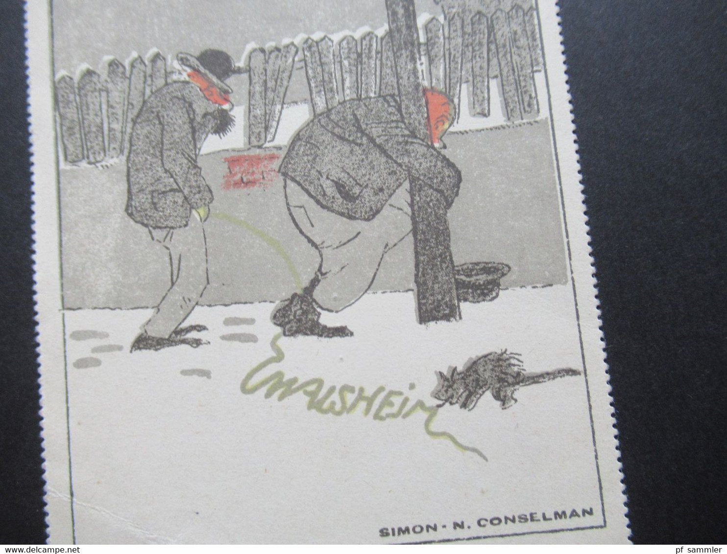 Luxemburg 1920er Jahre Künstlerkarte Karikatur / Spottkarte Souvenir Du Walsheim Simon N. Condelman Editeur Aug. Nimax - 1921-27 Charlotte Voorzijde