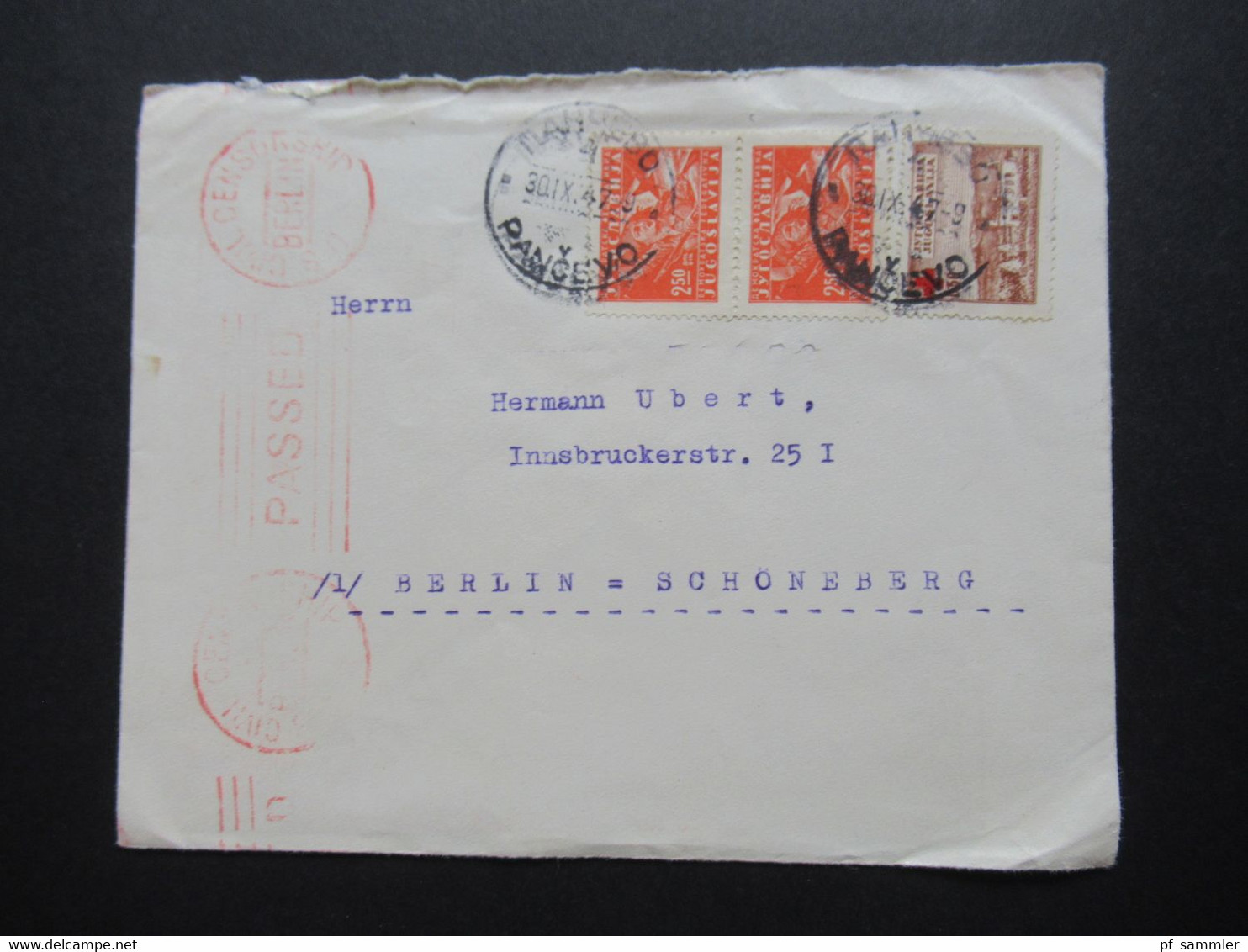 Jugoslawien 1947 Brief Nach Berlin Mit Zensurstempel Passed U.S. Civil Censorship Berlin Der Alliierten Mächte!! - Lettres & Documents