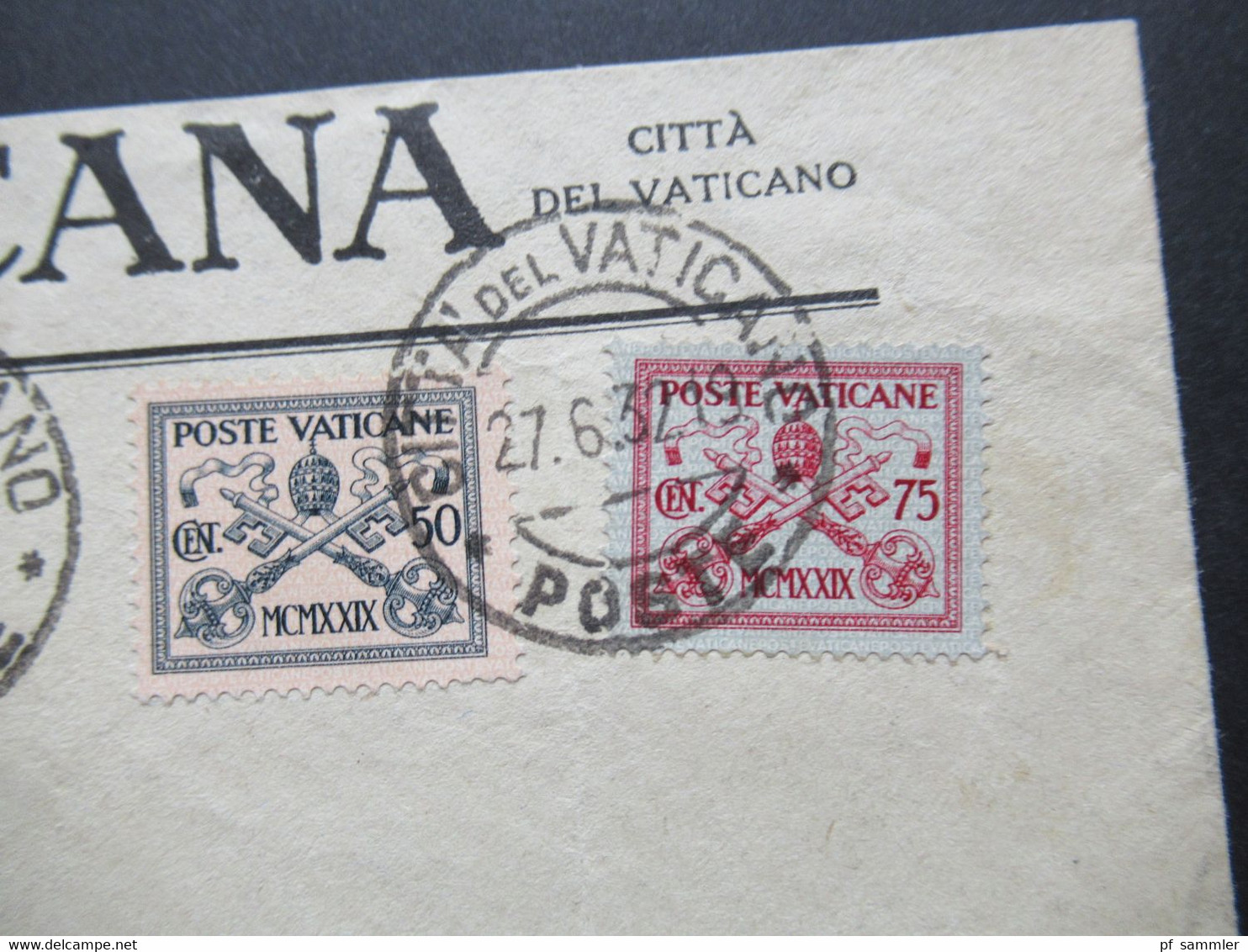 Vatikan 1929 / 32 Freimarken Nr.6 Und 7 MiF Umschlag Vaticana Citta Del Vaticano Nach Heidelberg Gesendet - Cartas & Documentos