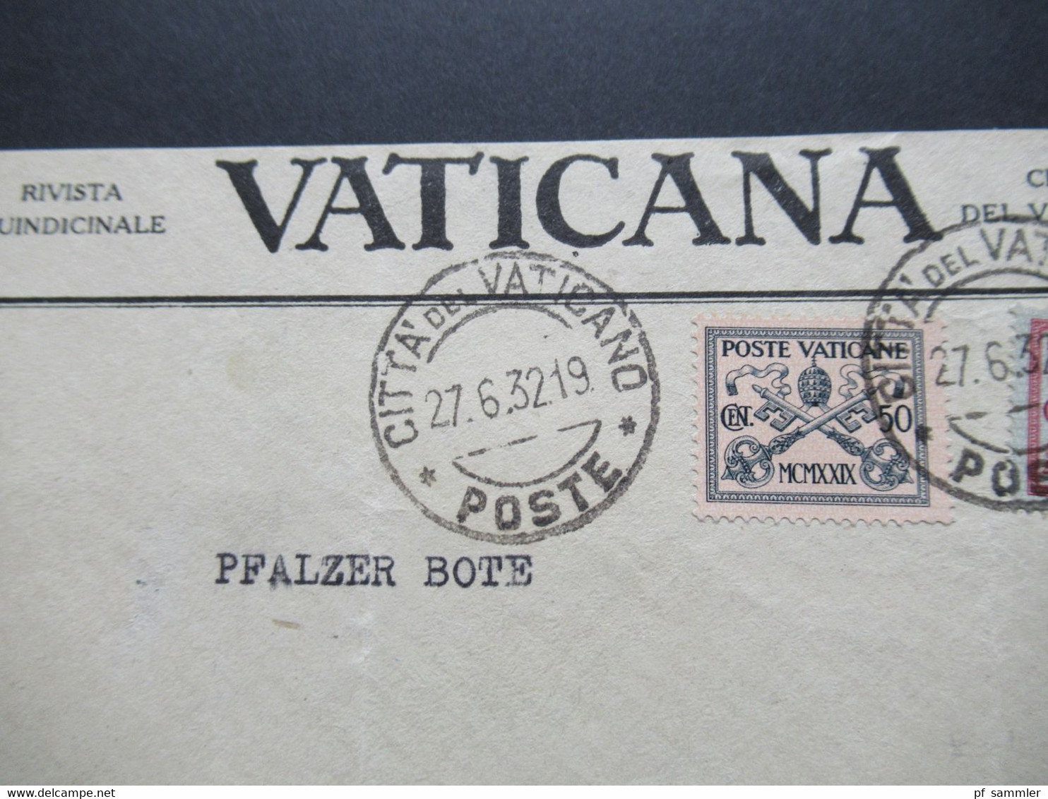 Vatikan 1929 / 32 Freimarken Nr.6 Und 7 MiF Umschlag Vaticana Citta Del Vaticano Nach Heidelberg Gesendet - Cartas & Documentos