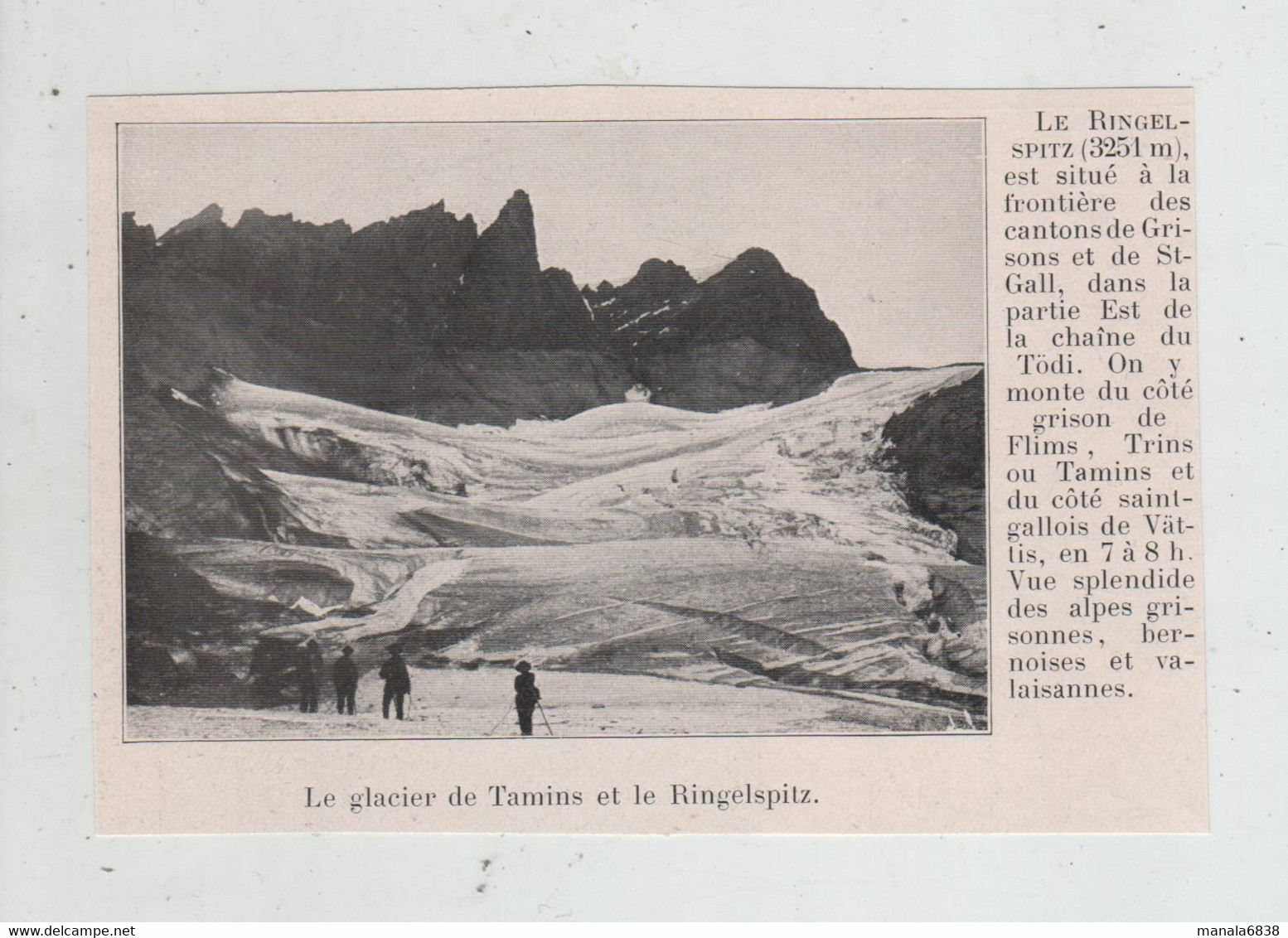 Le Glacier De Tamins Et Le Ringelspitz 1910 - Unclassified