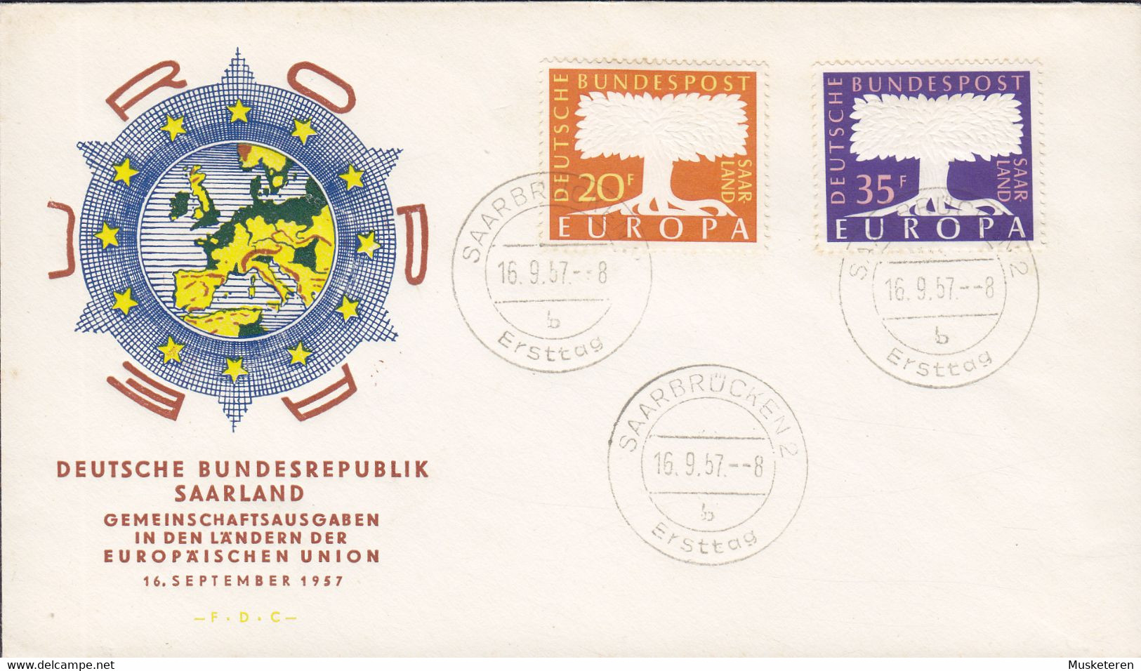 Saar Ersttags Brief FDC Cover 1959 Europa CEPT Complete Set !! - FDC