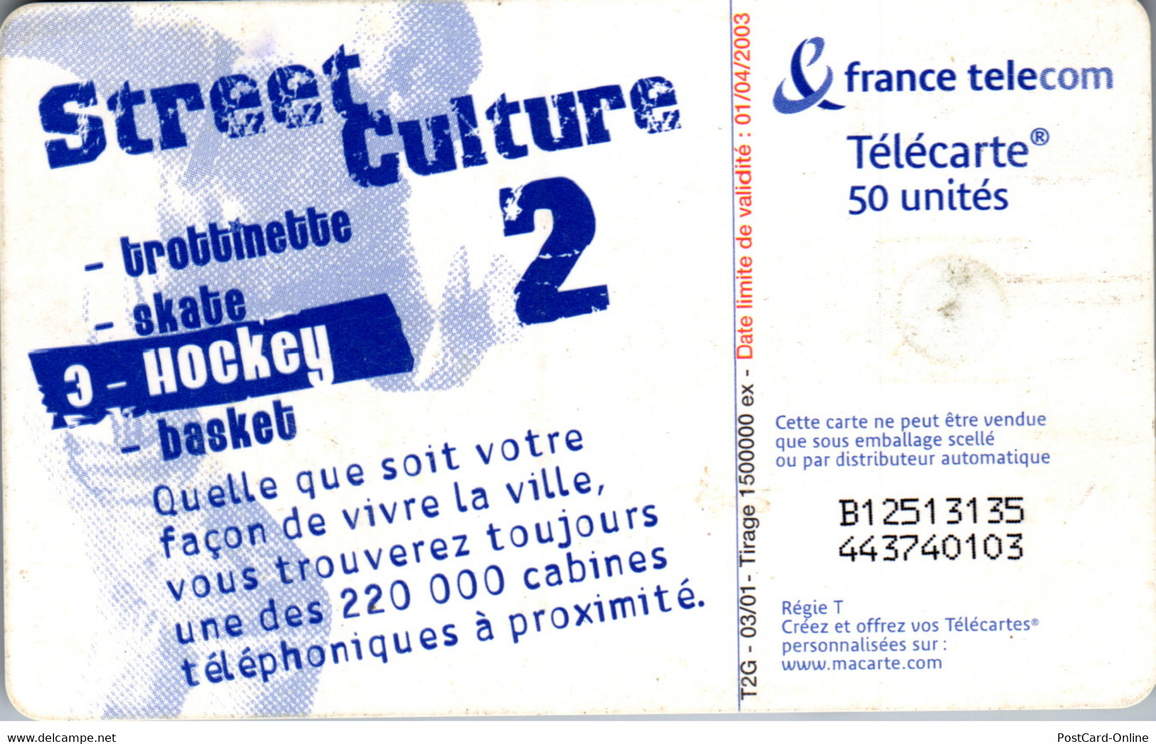 19303 - Frankreich - Street Culture 2 , 3 - Hockey - 2001