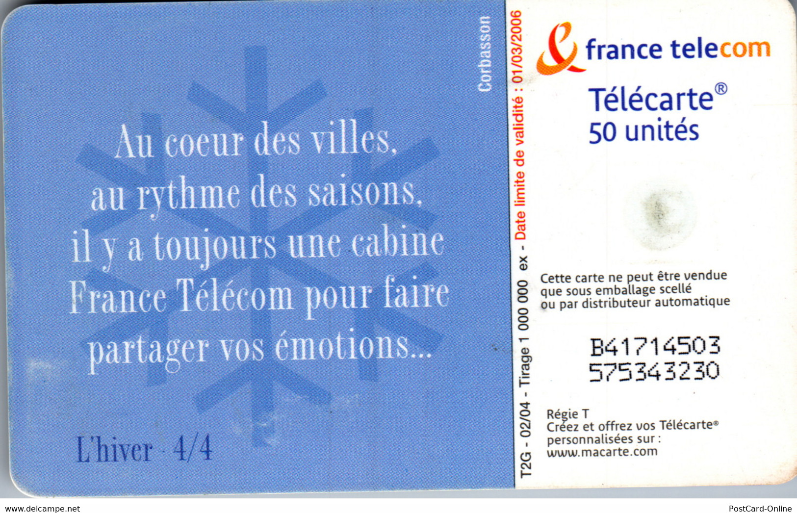 19313 - Frankreich - Motiv , L'hiver 4/4 - 2004