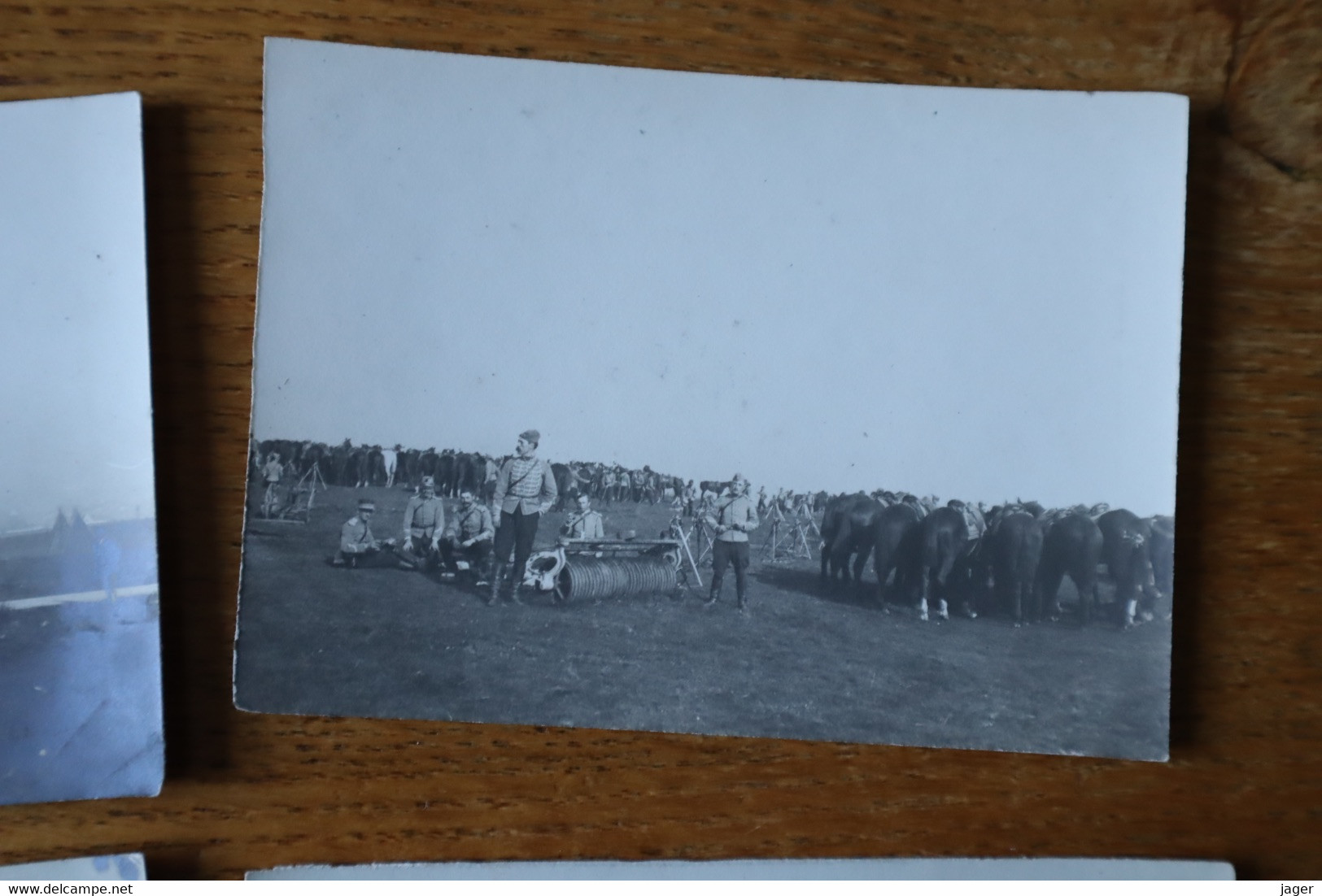 Lot De Photographies Militaires Les Officiers De Cavalerie Hussards à La Frontière Prussienne - Krieg, Militär