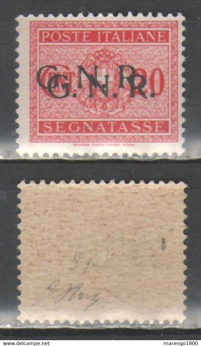 ITALIA 1944 - GNR - Segnatasse 20 C. Doppia Soprastampa ** - Firmato              (g8068) - Segnatasse