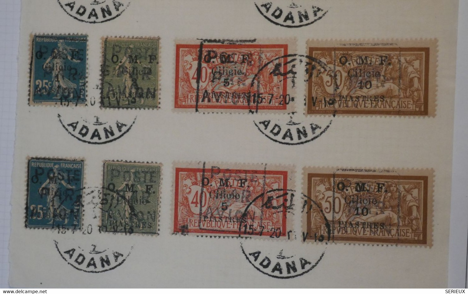 B55 CILICIE FRANCE TIMBRES TRES RARES   1920 . EXCEPTIONNEL SURTAXES PAR AVION . MISE A PRIX BASSE - Cartas & Documentos