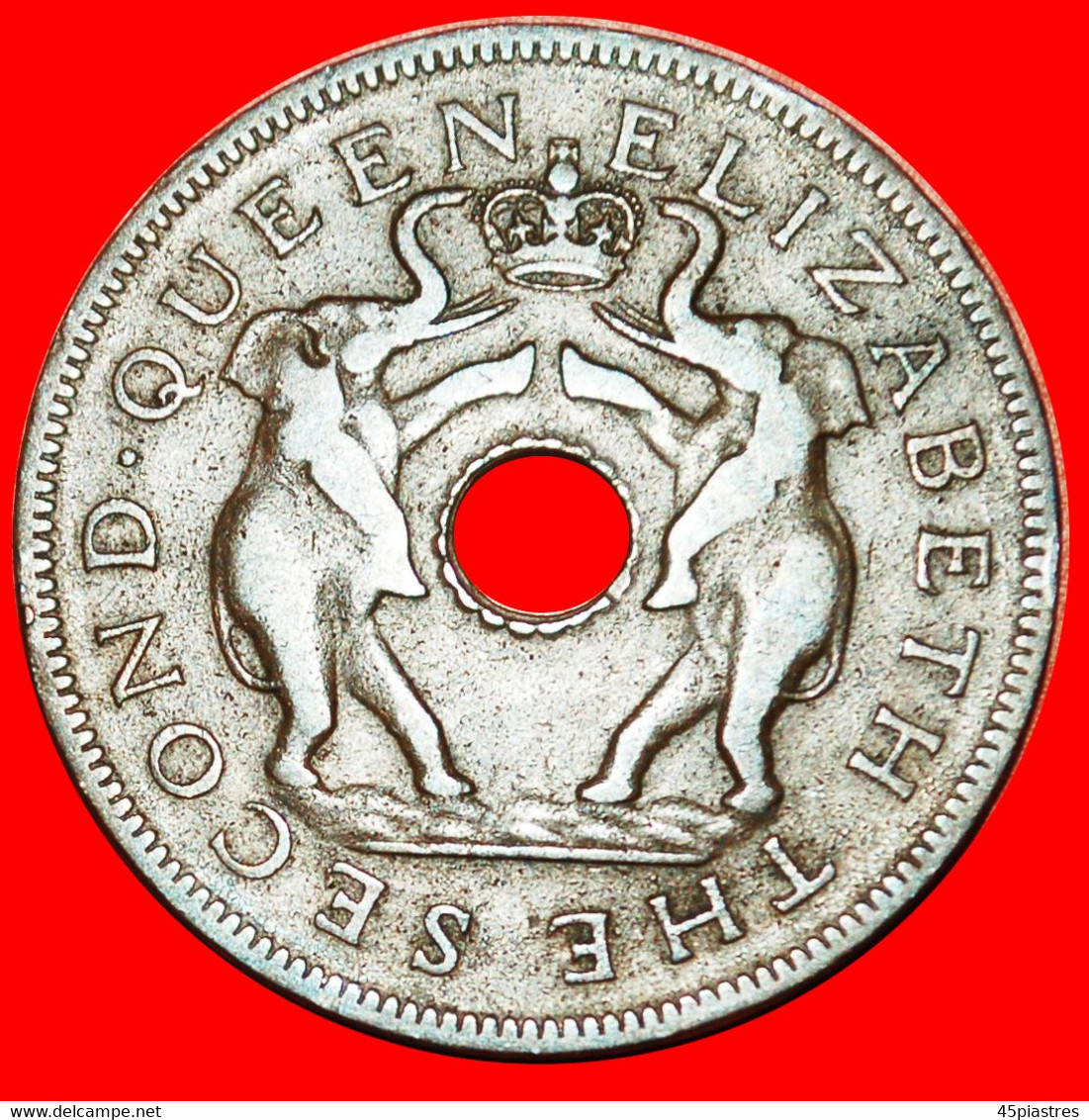 * GREAT BRITAIN (1955-1963): RHODESIA AND NYASALAND ★ 1 PENNY 1957 ELEPHANTS DISCOVERY COIN! LOW START ★ NO RESERVE! - Rhodesië