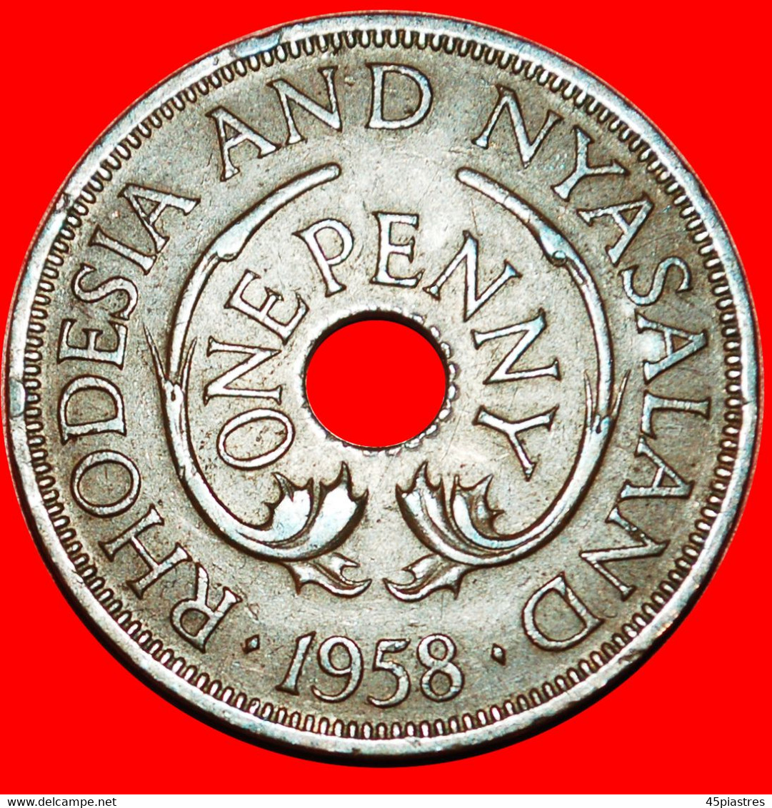 * GREAT BRITAIN (1955-1963): RHODESIA AND NYASALAND ★ 1 PENNY 1958 ELEPHANTS! Die 1. LOW START ★ NO RESERVE! - Rhodesië