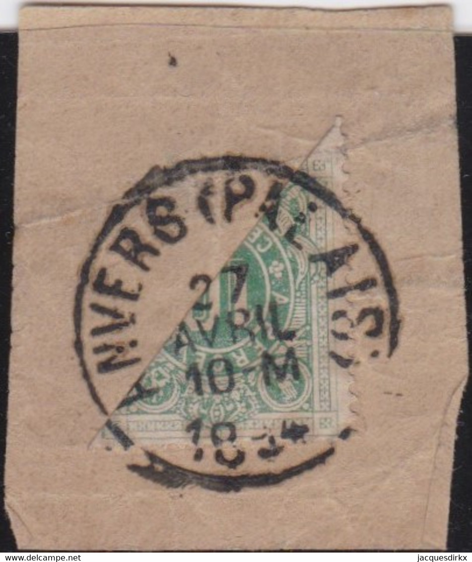 Belgie   .   OBP    .   Taxe 1  .  Halve Zegel Op Briefstukje    .       O    .   Gestempeld   .   /   .  Oblitéré - Stamps
