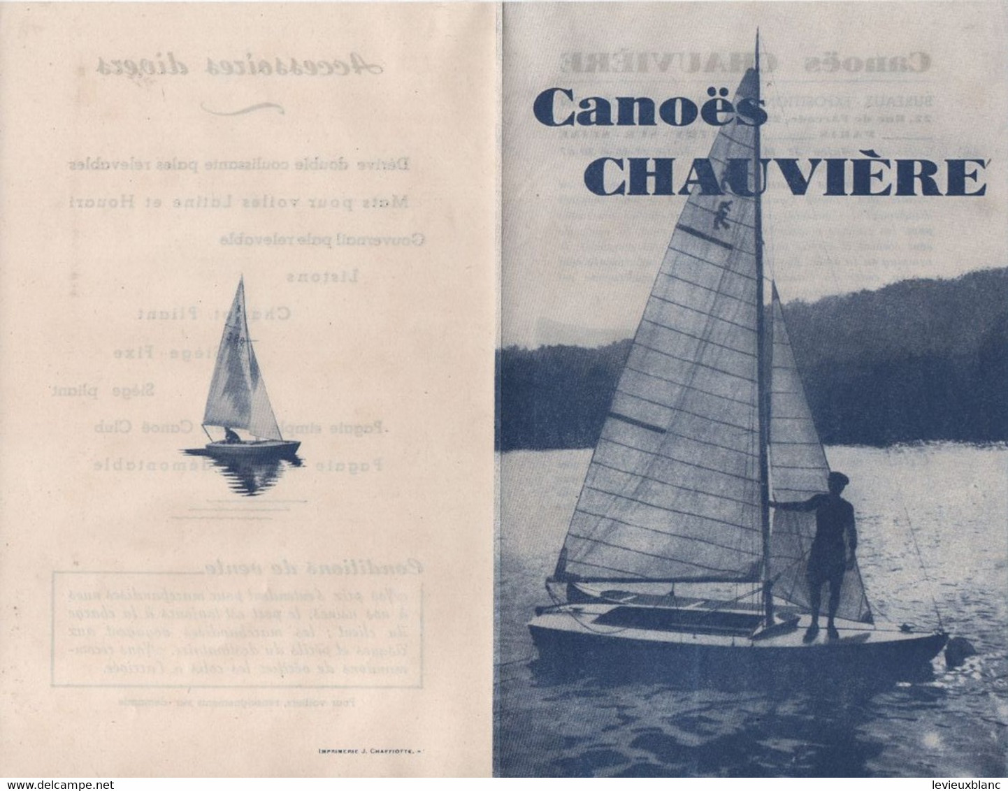 Prospectus Commercial  à 2 Volets ( 4 Pages )/CANOËS  CHAUVIERE/Vitry Sur Seine/Paris/Vers 1930-1945    MAR89 - Sports & Tourism