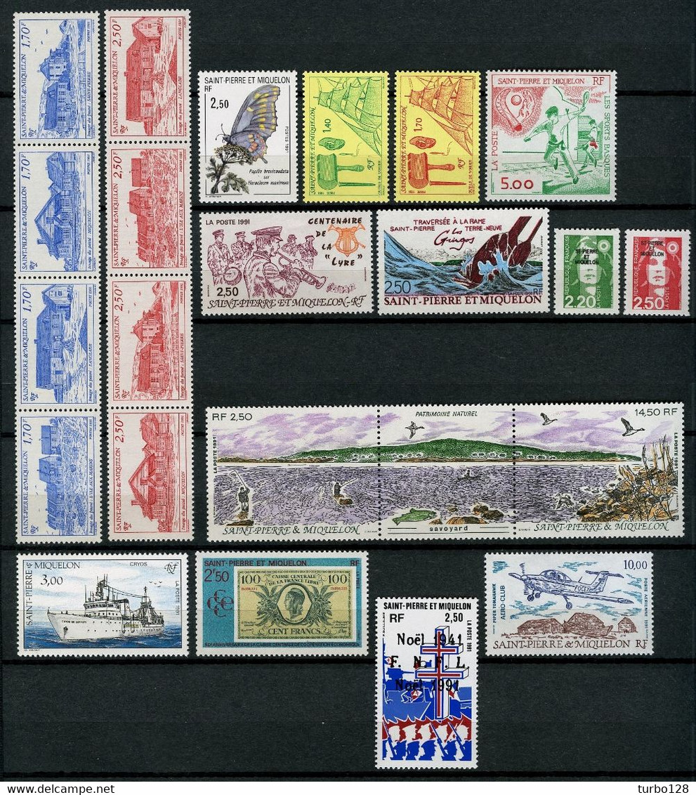 SPM Miquelon Année 1991 ** Complète N° 534/554 PA 70 Neufs MNH Luxe C 37,15 € Jahrgang Ano Completo Complet Year - Komplette Jahrgänge