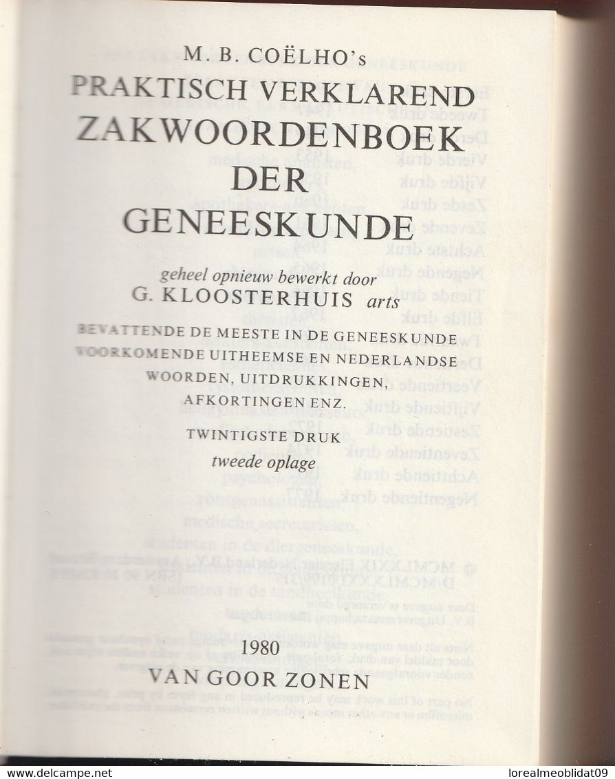 Zakwoordenboek Der Geneeskunde  - G.Kloosterhuis - Dictionaries