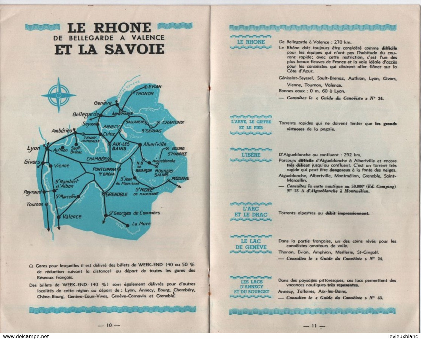 Plaquette touristique 20 Pages /  Canoéistes partez PLM /Entre la Seine et la Méditerranée/ French Railways/1937  MAR90