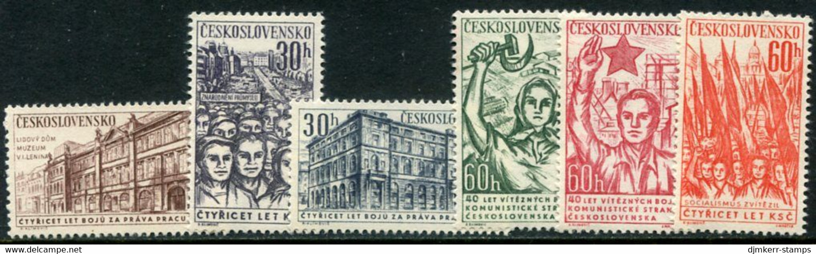 CZECHOSLOVAKIA 1961 Communist Party Anniversary MNH / **.  Michel 1269-74 - Nuovi