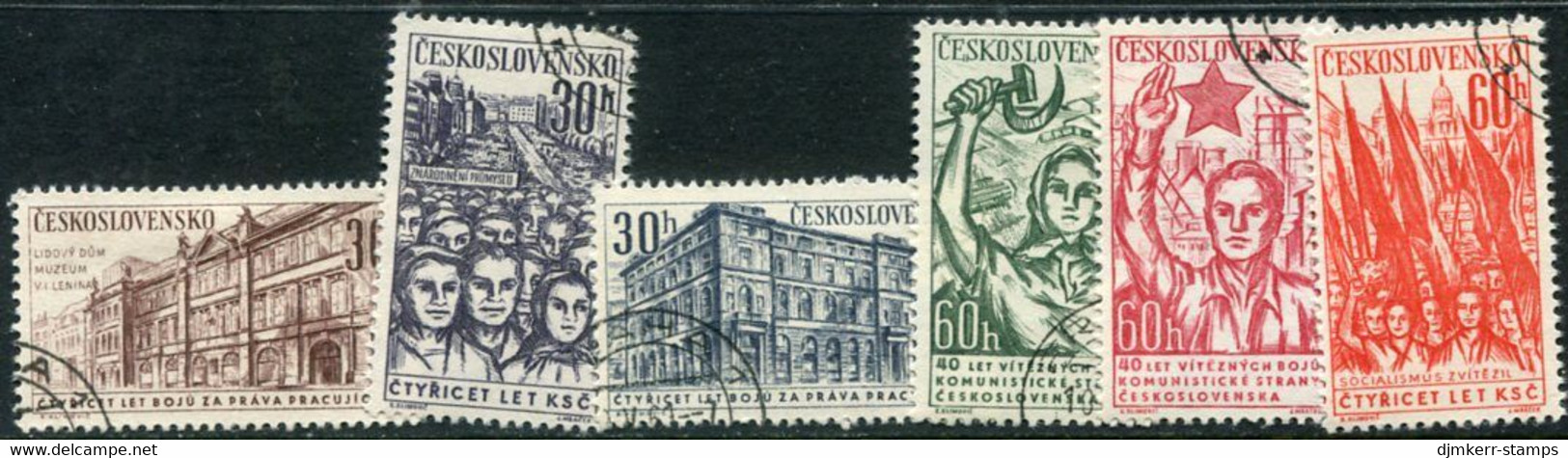 CZECHOSLOVAKIA 1961 Communist Party Anniversary Used.  Michel 1269-74 - Used Stamps