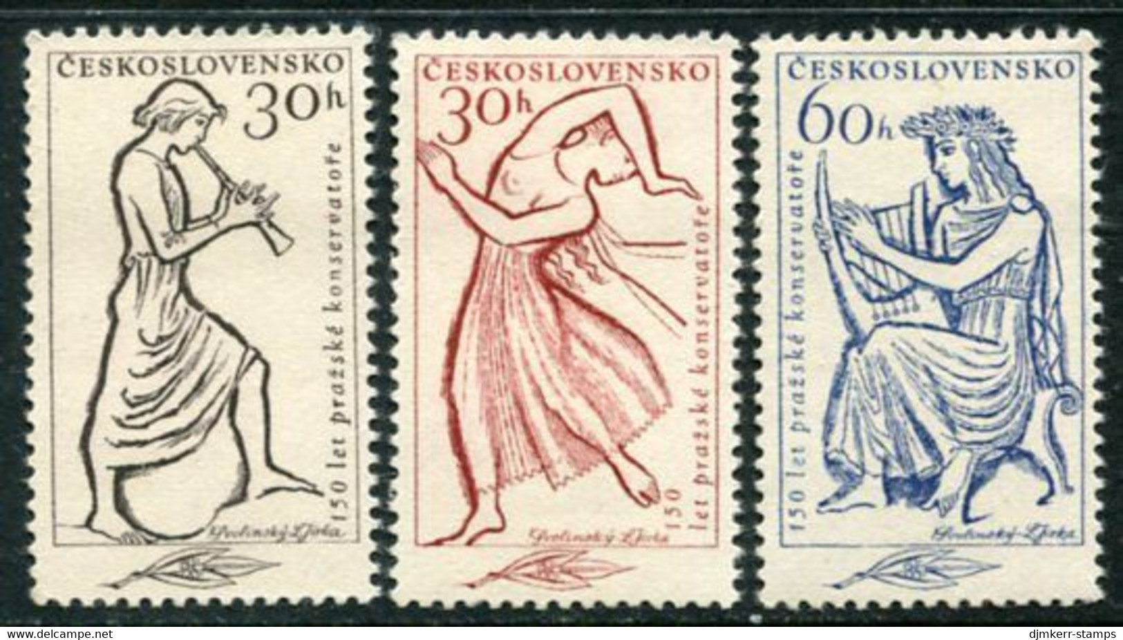 CZECHOSLOVAKIA 1961 Prague Conservatiore MNH / **.  Michel 1265-67 - Neufs