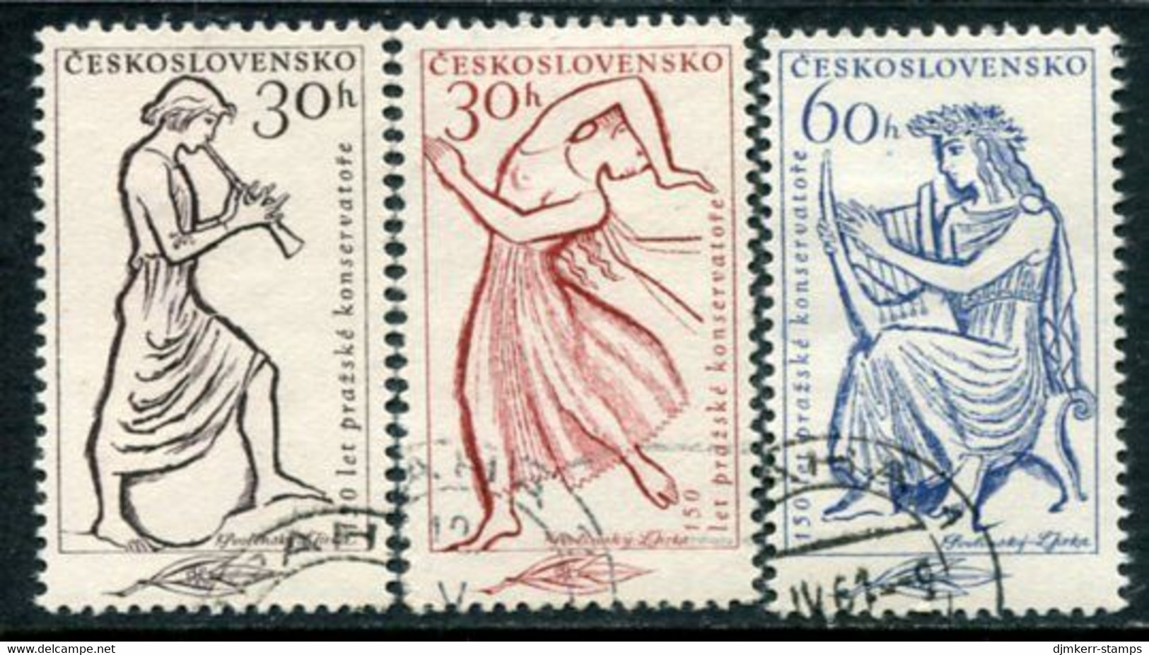 CZECHOSLOVAKIA 1961 Prague Conservatiore Used.  Michel 1265-67 - Oblitérés