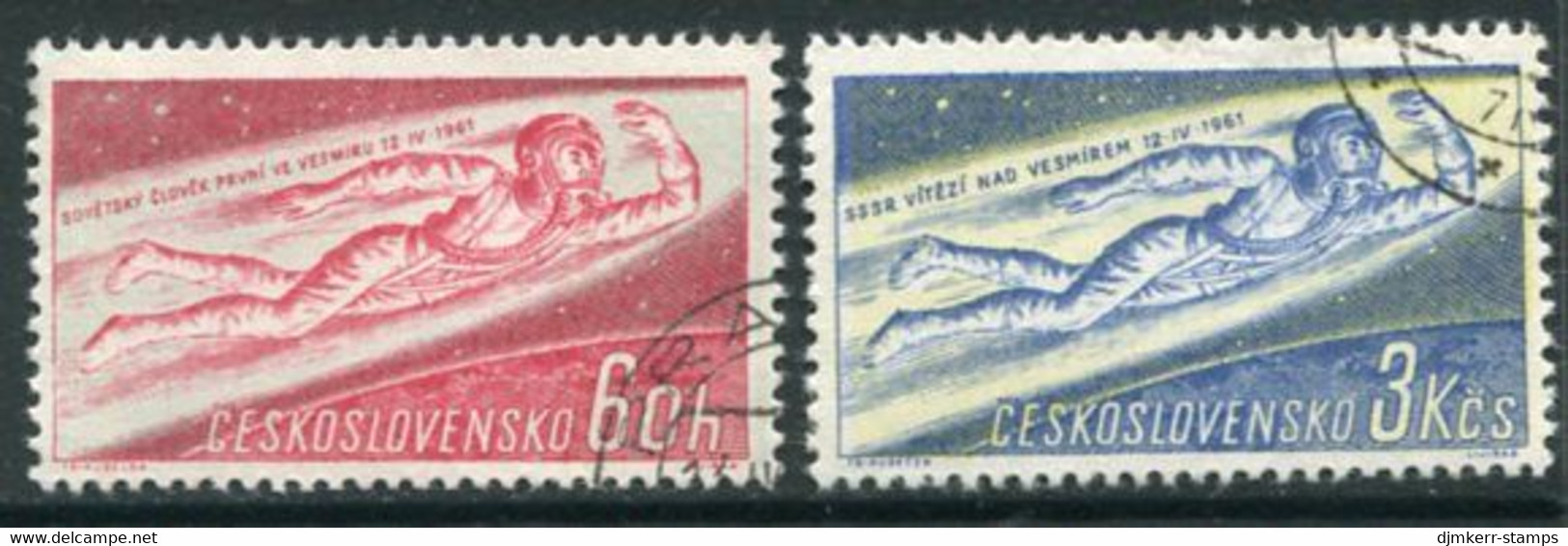 CZECHOSLOVAKIA 1961 Launch Of Manned Space Flight Used.  Michel 1263-64 - Gebraucht