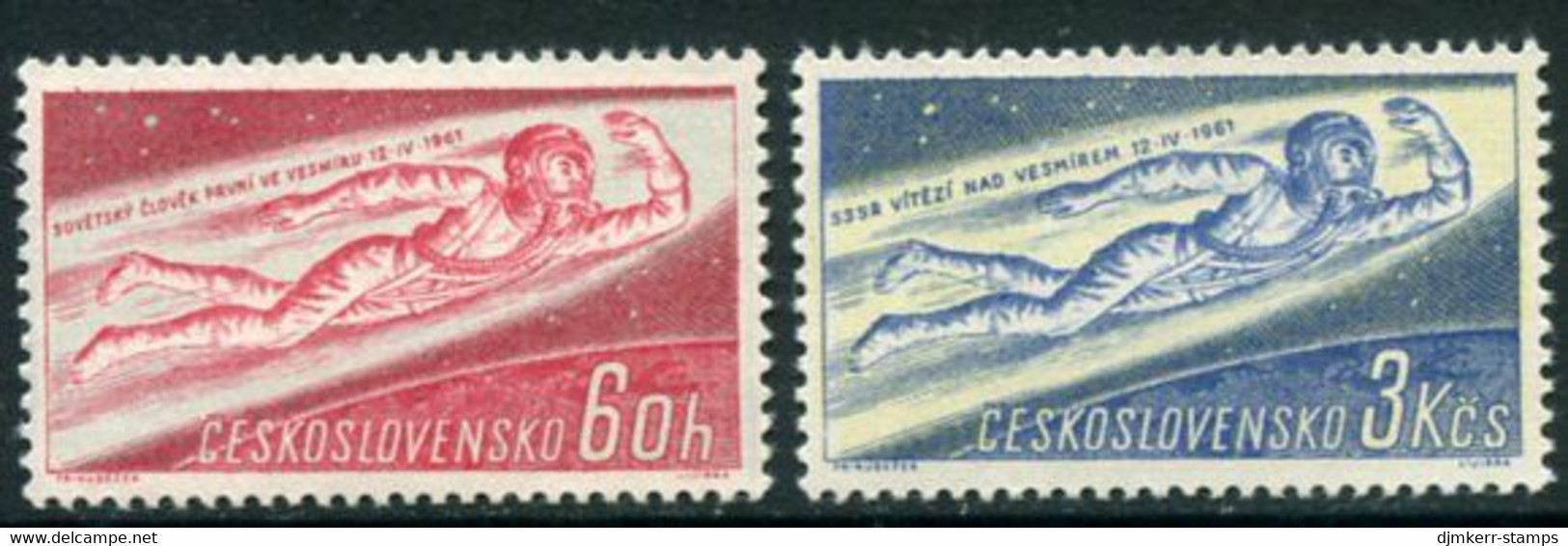 CZECHOSLOVAKIA 1961 Launch Of Manned Space Flight MNH / **.  Michel 1263-64 - Neufs