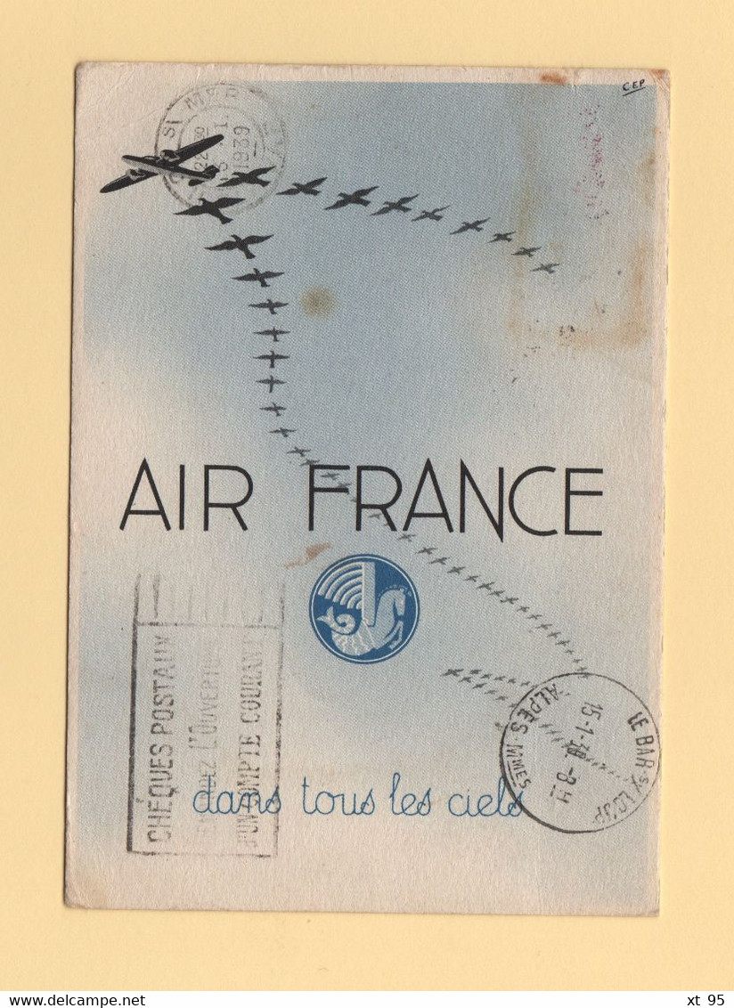 Air France - Carte Postale Affranchissement Reduit - Hanoi - Tonkin - 1939 - 1960-.... Lettres & Documents