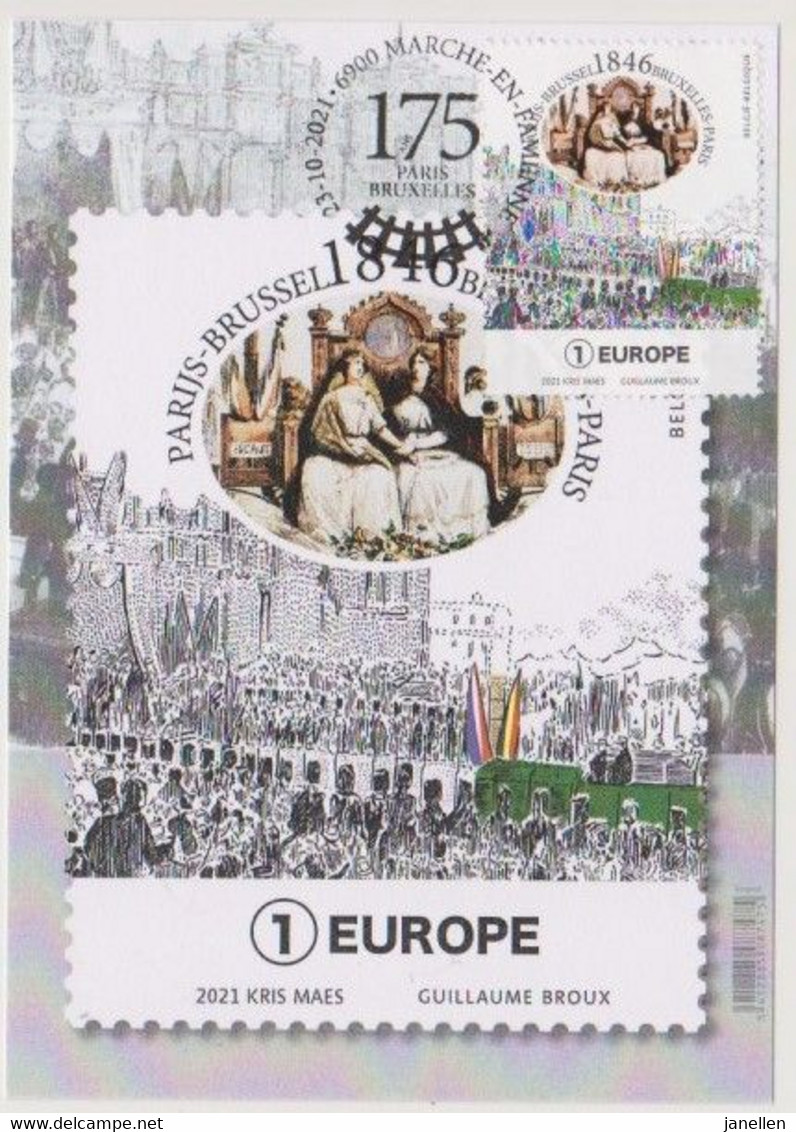 175 Ans Paris Bruxelles (5 Cartes) Oblitéré Marche-en-Famenne! - 2011-..