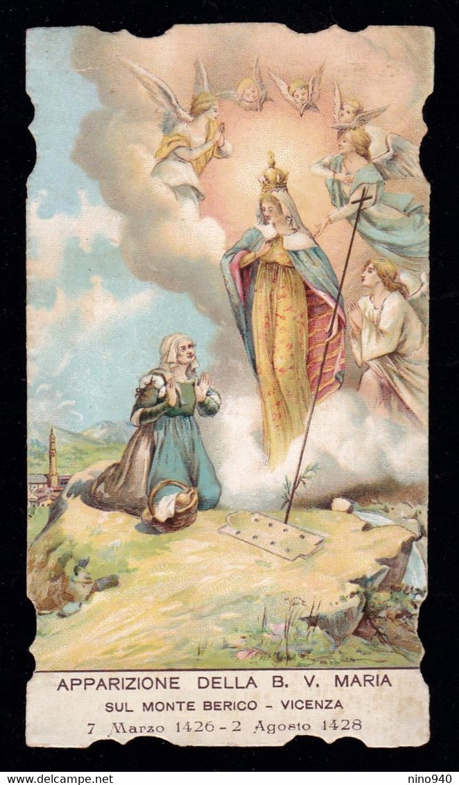 Santino/holycard: APPARIZIONE DELLA B.V. MARIA SUL MONTE BERICO - Vicenza - E - PR  - Mm. 66 X 117 - Godsdienst & Esoterisme