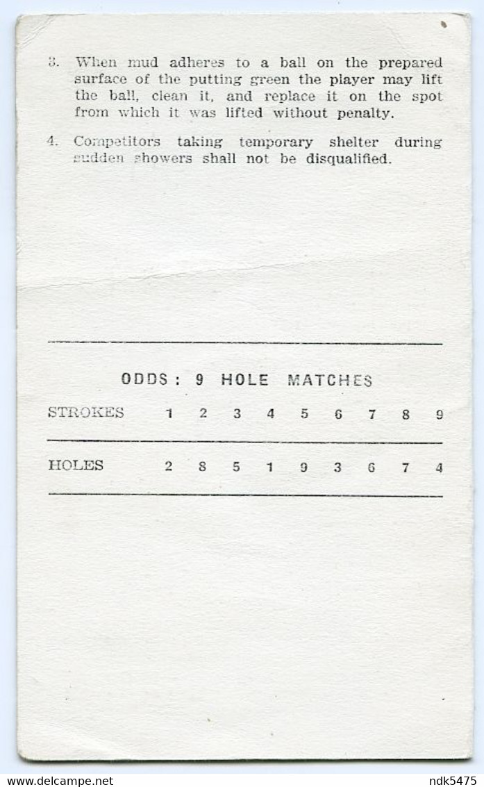 DUNMURRY GOLF CLUB, BELFAST : SCORE CARD - Habillement, Souvenirs & Autres