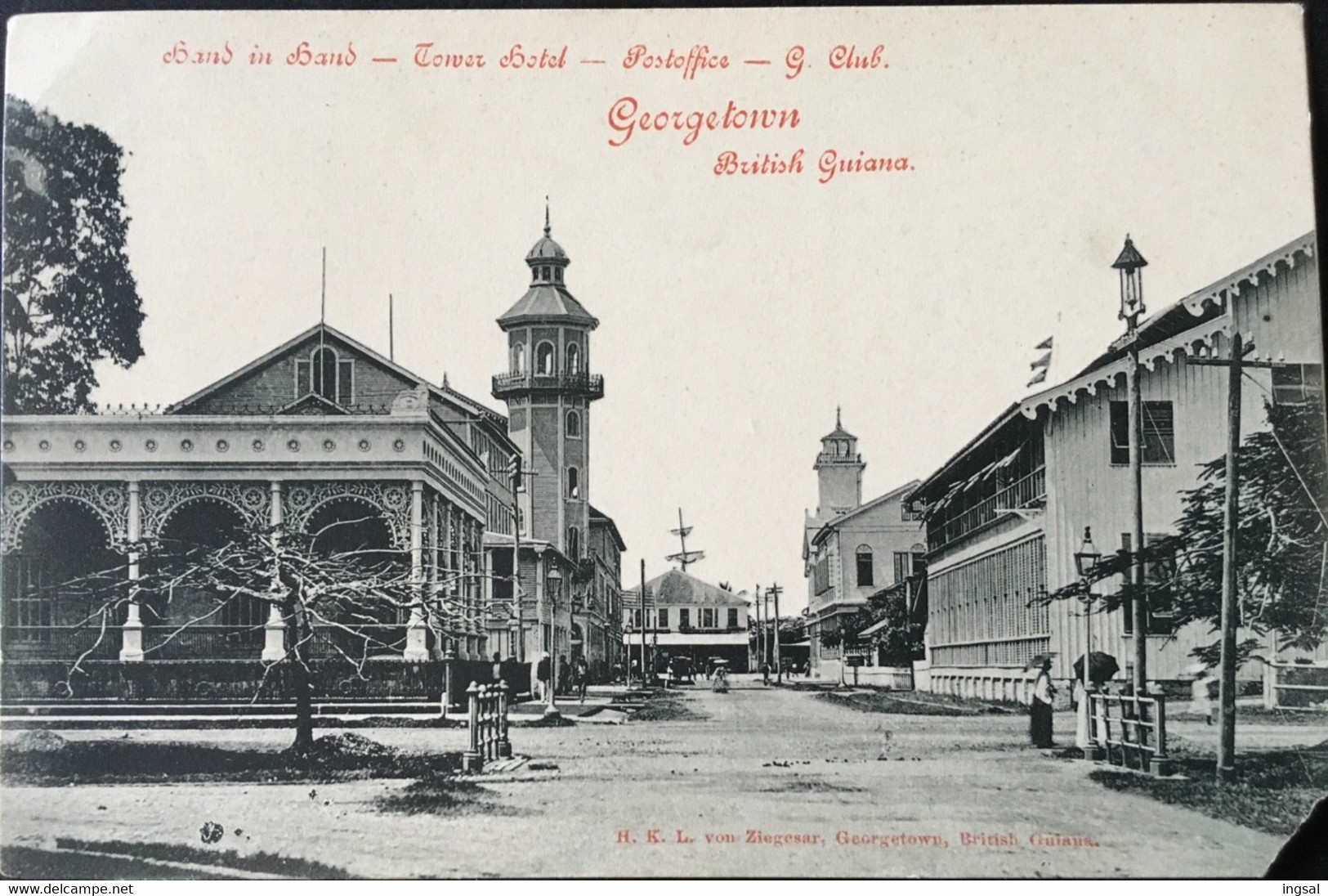 British Guyana…….Georgetown……Tower Hotel & Post Office………Ca 1900 - Guyana (voorheen Brits Guyana)