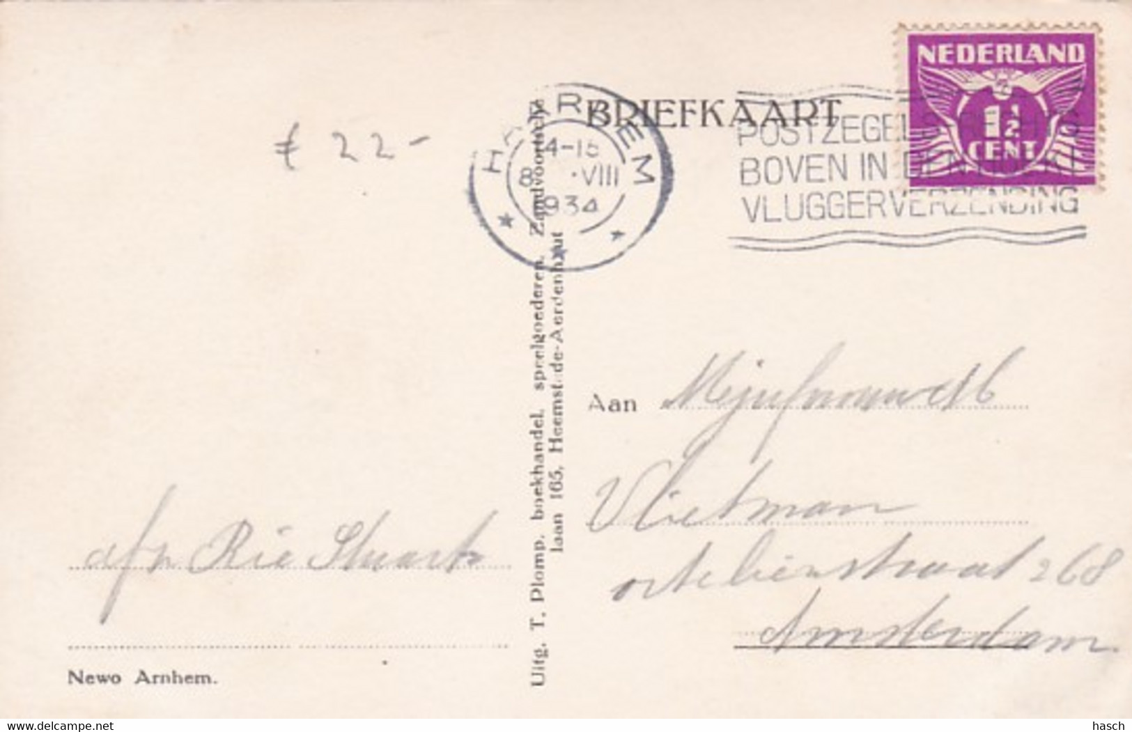 486166Aerdenhout, Rijnegomlaan. 1934. (Fotokaart Met Zilverglans) (kleine Vouwen In De Hoeken) - Otros & Sin Clasificación