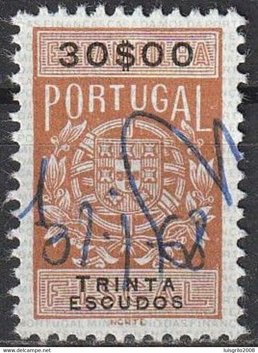 Fiscal/ Revenue, Portugal - Estampilha Fiscal -|- Série De 1940 - 30$00 - Used Stamps