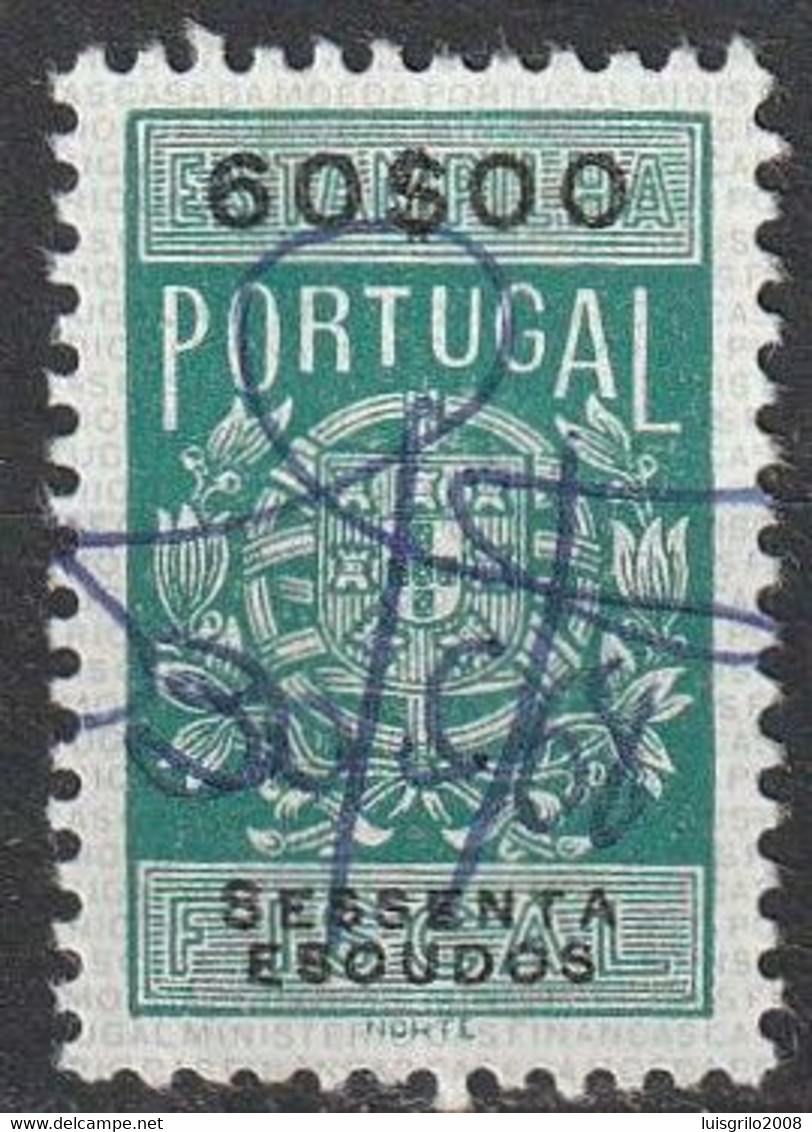 Fiscal/ Revenue, Portugal - Estampilha Fiscal -|- Série De 1940 - 60$00 - Usado