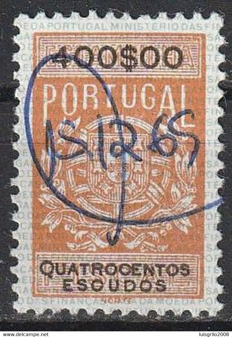 Fiscal/ Revenue, Portugal - Estampilha Fiscal -|- Série De 1940 - 400$00  Escuro - Gebraucht